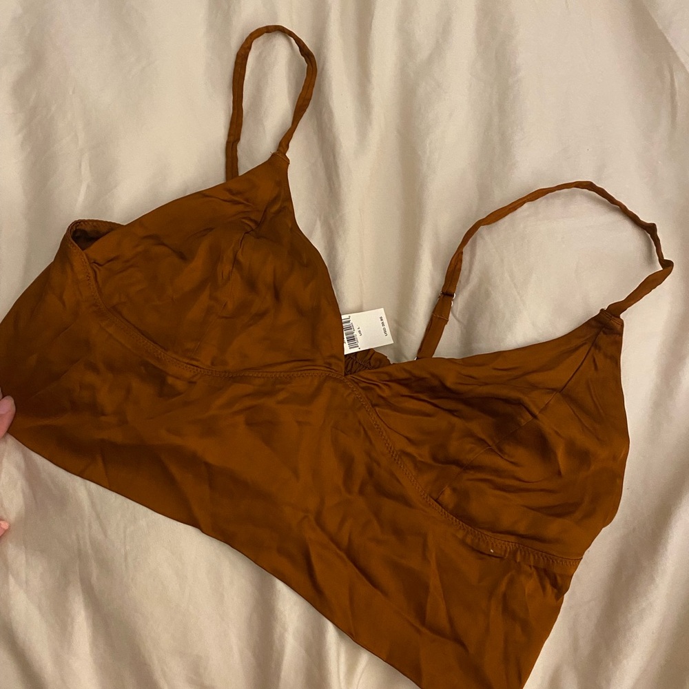 Aerie Brown Silky Bralette Top
